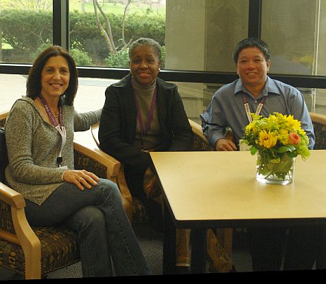 In the reunion lounge, with Amy and Gwen