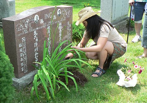 Planting flowers